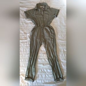 Sincerely Jules XS Olive Green Pants Button Down Jumpsuit (w/ Pockets)